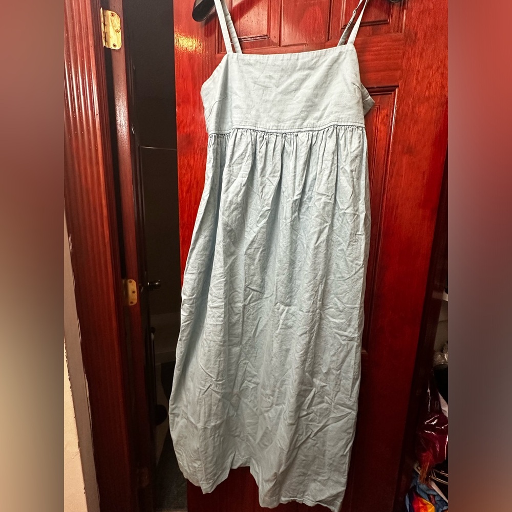 Uniqlo Linen-Blend Gathered Camisole Dress